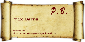 Prix Barna névjegykártya